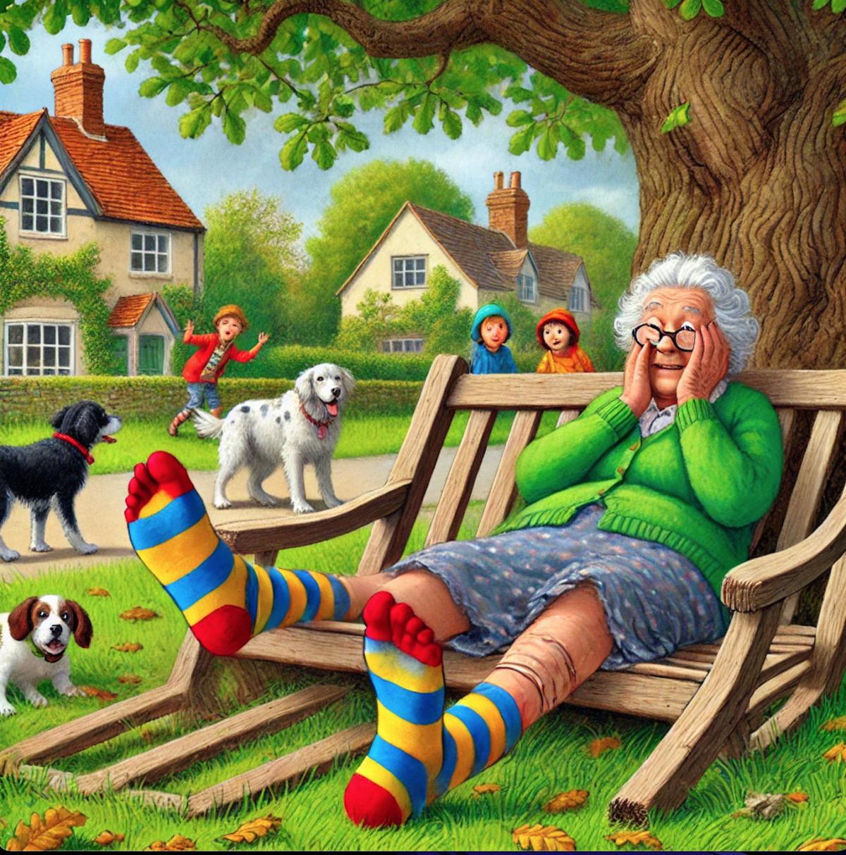 La vieille dame avec les chaussettes dépareillées